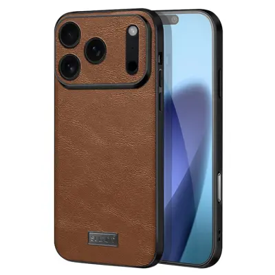 SULADA iPhone 17 Pro Max Mobilskal PU-läder+TPU+PC - Brun
