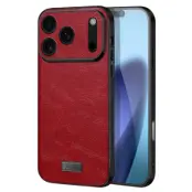 SULADA Mobilskal till iPhone 17 Pro Max PU-läder+TPU+PC - Röd