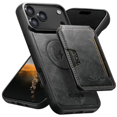 SUTENI iPhone 17 Pro Max Mobilskal MagSafe Cowhide M3 - Svart