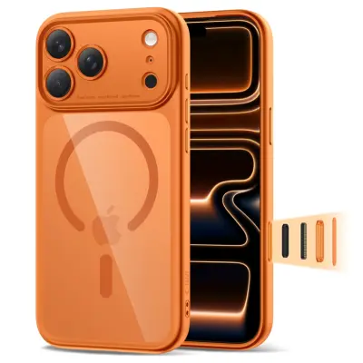 Tech-Protect Mobilskal till iPhone 17 Pro Max Magsafe Peak - Orange/Clear