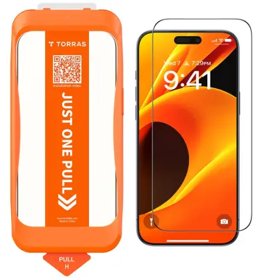 Torras iPhone 17 Pro Max Härdat Glas Skärmskydd med Dust Removal Tool