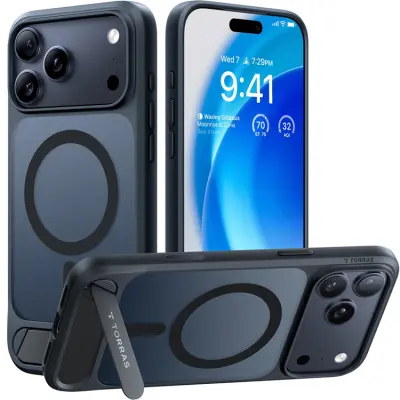 TORRAS iPhone 17 Pro Max Mobilskal MagSafe Kickstand - Svart