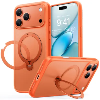 TORRAS iPhone 17 Pro Max Mobilskal MagSafe Rotating Kickstand - Orange