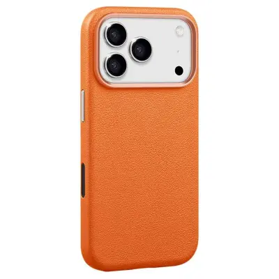 X-LEVEL iPhone 17 Pro Max Mobilskal MagSafe PU Läder Orange