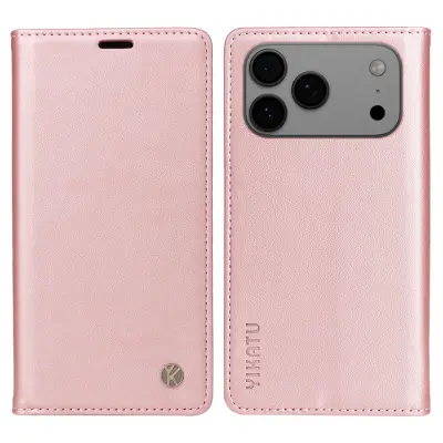 Yikatu iPhone 17 Pro Max Plånboksfodral Magnetic Closure - Rosa Guld