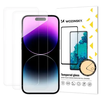 [2-Pack] Wozinsky iPhone 17 Pro/16 Pro Härdat Skärmskydd - Clear