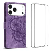 [2Pcs] WANLONFENG iPhone 17 Pro Plånboksfodral MTL Series