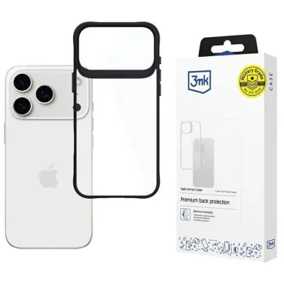 3MK iPhone 17 Pro Mobilskal Satin Armor Plus - Svart