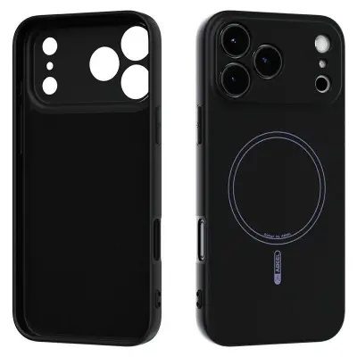 ABEEL iPhone 17 Pro Mobilskal MagSafe Liquid Silicone Svart