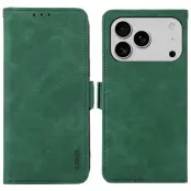 ABEEL Mobilskal till iPhone 17 Pro KonstLäder Folio Ställ Grön