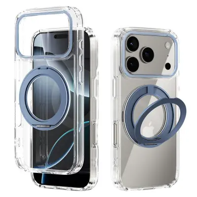 ABEEL Q-LUCK iPhone 17 Pro Mobilskal med Rotera Kickstand - Blå