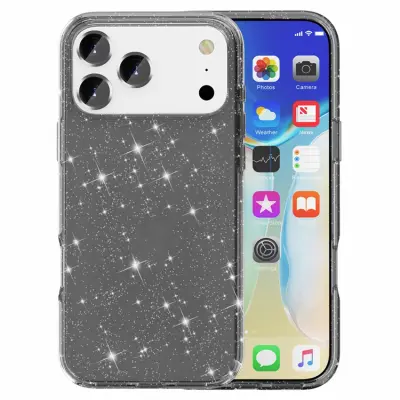 AMORUS iPhone 17 Pro Mobilskal Shockproof - GlitterSvart