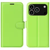 AMORUS iPhone 17 Pro Plånboksfodral Flipstativ Litchi - Grön