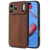 AZNS iPhone 17 Pro Mobilskal PU-Läder TPU - Brun
