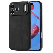 AZNS iPhone 17 Pro Mobilskal PU-Läder TPU - Svart