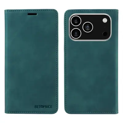 Betopnice iPhone 17 Pro Plånboksfodral Magnetic RFID Blocking - Grön