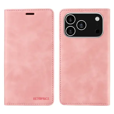 Betopnice iPhone 17 Pro Plånboksfodral Magnetic RFID Blocking - Rosa
