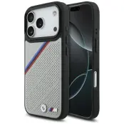 BMW Mobilskal till iPhone 17 Pro MagSafe M Tricolor Metal Logo - Grå