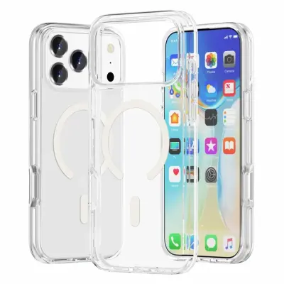 BOOM iPhone 17 Pro Mobilskal Magsafe PC + TPU - Transparent