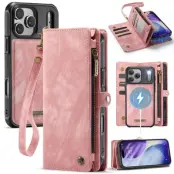 CASEME 008 iPhone 17 Pro Plånboksfodral Konstläder med - Rosa