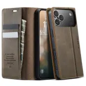 Caseme iPhone 17 Pro Plånboksfodral RFID Blocking 033 - Kaffe