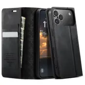 Caseme iPhone 17 Pro Plånboksfodral RFID Blocking 033 - Svart