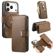 CASENEO MW-02 Plånboksfodral i Konstläder för iPhone 17 Pro - Brun (Brun)