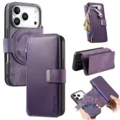 CASENEO MW-02 iPhone 17 Pro Plånboksfodral Konstläder - Lila (Lila)
