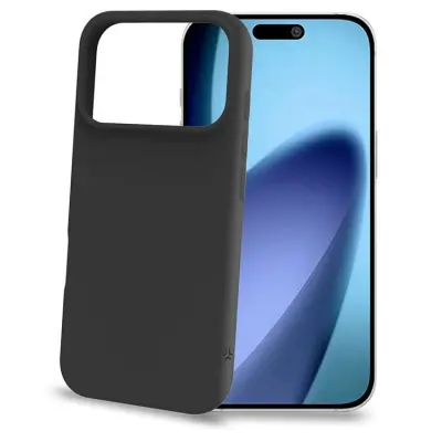 Celly iPhone 17 Pro Mobilskal Cromo Soft Rubber - Svart