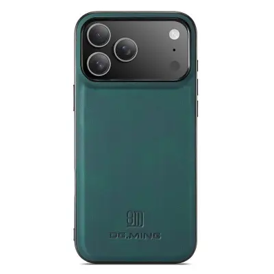 DG.MING iPhone 17 Pro Mobilskal PU Läder PC + TPU Hybrid Grön