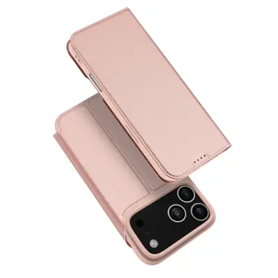 Dux Ducis iPhone 17 Pro Plånboksfodral Skin Pro Läder - Rosa