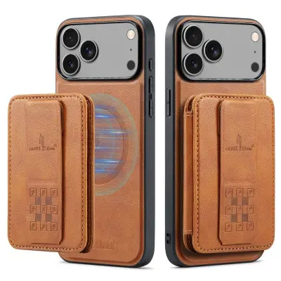 FIERRE SHANN 028 iPhone 17 Pro Fodral KonstLäder - Brun