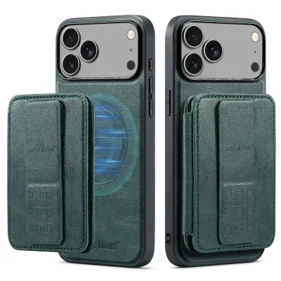 FIERRE SHANN 028 iPhone 17 Pro Fodral KonstLäder - Grön