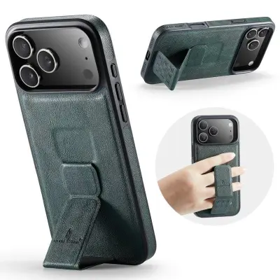 FIERRE SHANN för iPhone 17 Pro Fodral KonstLäder - Grön