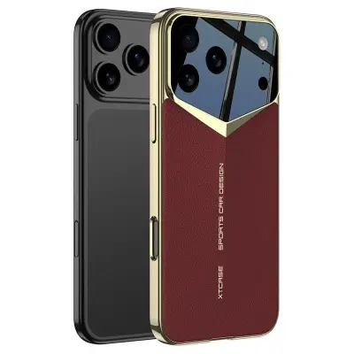 GKK iPhone 17 Pro Fodral KonstLäder - Vinröd