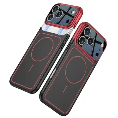 GKK iPhone 17 Pro Fodral Detachable Kamera Cover - Röd / Svart (Röd/Svart)