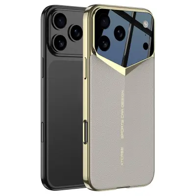 GKK iPhone 17 Pro Fodral Matte Konstläder Coated PC - Grå