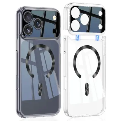 GKK iPhone 17 Pro Mobilskal Magsafe Detachable Kameraskydd (Transparent Svart)