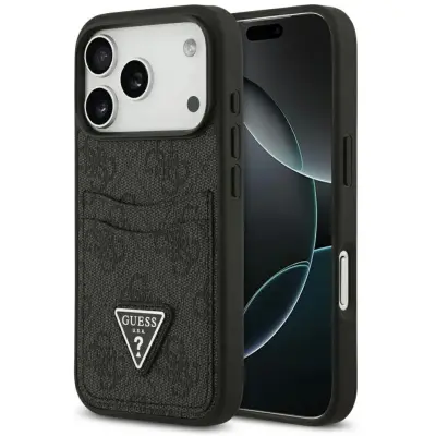 Guess 4G Double Card Case (iPhone 17 Pro) - Svart