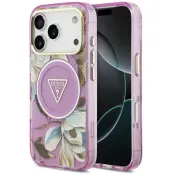 Guess IML Glitter Flowers MagSafe Case (iPhone 17 Pro/18 Pro)