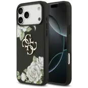 Guess iPhone 17 Pro Mobilskal Grained Roses - Svart