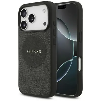 Guess iPhone 17 Pro Mobilskal MagSafe 4G Circle Classic Logo - Svart