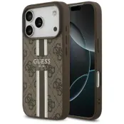Guess iPhone 17 Pro Mobilskal MagSafe 4G Printed Stripes - Brun