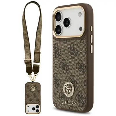 Guess iPhone 17 Pro Mobilskal MagSafe 4G Strass Logo&Big Strap