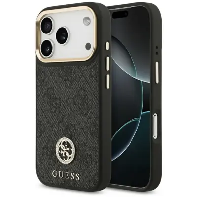 Guess iPhone 17 Pro Mobilskal Magsafe Strass Logo - Svart