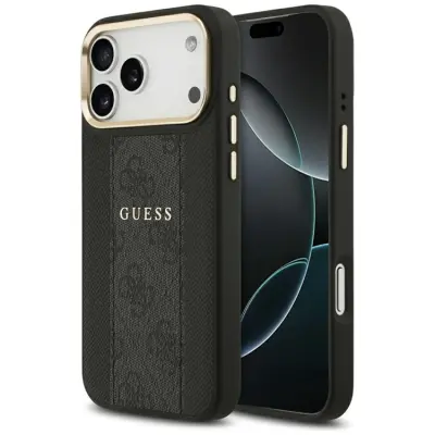 Guess iPhone 17 Pro Mobilskal Magsafe Stripe - Svart