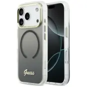 Guess Mobilskal För iPhone 17 Pro MagSafe IML Gradient Script Metal - Svart