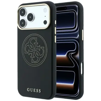 Guess Mobilskal För iPhone 18 Pro/iPhone 17 Pro Magsafe Perforated 4G Gold Logo