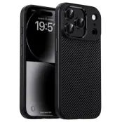 IPAKY iPhone 17 Pro Mobilskal Carbon Fiber - Svart