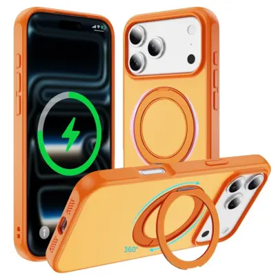 iPhone 17 Pro Mobilskal Anti Drop Kickstand - Orange (Orange)